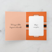 Faux hout rustiek 50e sinaasappel foto Verjaardag Kaart (Binnen)