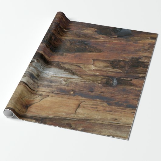 Faux-hout Rustisch verpakkingspapier Cadeaupapier (Uitgerold)