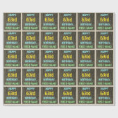 Faux hout, Tekstuitje, 63rd Birthday + Naam Cadeaupapier (Vlak)