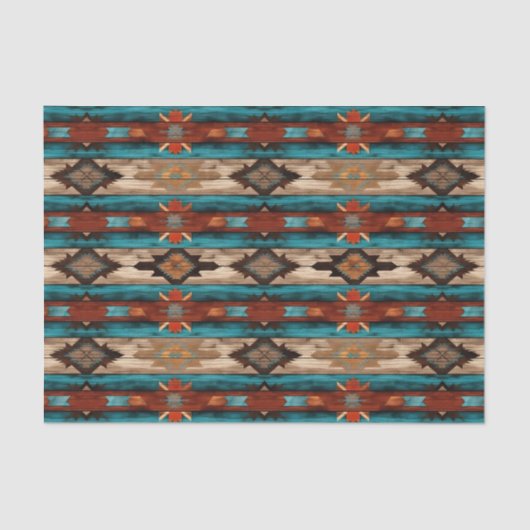 Faux houten betegelde Westerne patroondecoupage Tissuepapier (Voorkant)