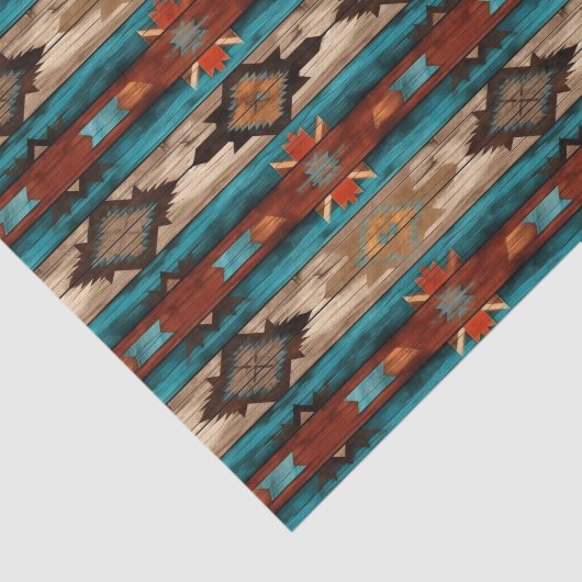 Faux houten betegelde Westerne patroondecoupage Tissuepapier (Detail)