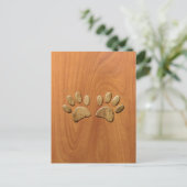 Faux, houten dog briefkaart (Staand voorkant)