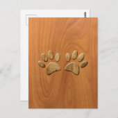 Faux, houten dog briefkaart (Voorkant / Achterkant)