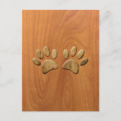 Faux, houten dog briefkaart (Voorkant)
