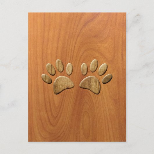 Faux, houten dog briefkaart (Voorkant)