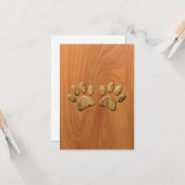 Faux, houten dog kaart (Voorkant / Achterkant in situ)