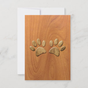 Faux, houten dog kaart