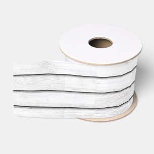 Faux houten latten   Wit    Grosgrain Lint