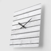 Faux houten latten | Wit |  Vierkante Klok (Hoek)