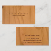 Faux houten textuur Professioneel Elegant Visitekaartje (Voorkant / Achterkant)