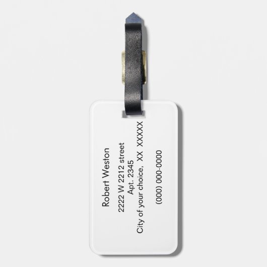 Faux Houtfineer Bagagelabel (Achterkant verticaal)