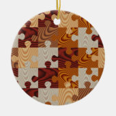 Faux-houtpuzzel Keramisch Ornament (Voorkant)