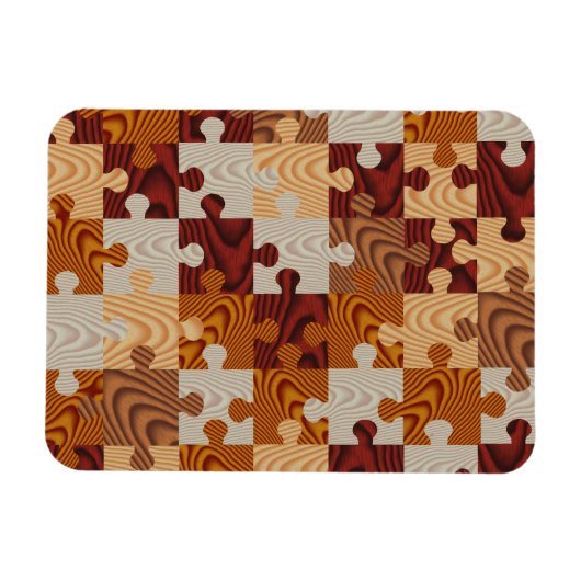 Faux-houtpuzzel Magneet (Horizontaal)