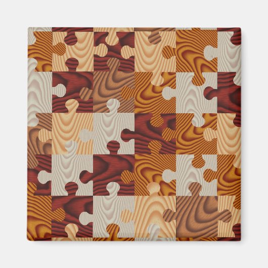Faux-houtpuzzel Magneet (Voorkant)
