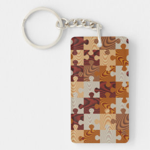 Faux-houtpuzzel Sleutelhanger