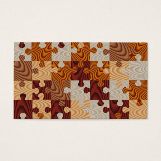 Faux-houtpuzzel Visitekaartjes (Voorkant)