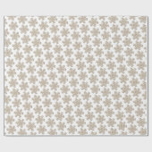 Faux-houtsnowflake-patroon op vast wit cadeaupapier (Vlak)
