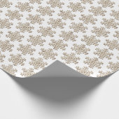Faux-houtsnowflake-patroon op vast wit cadeaupapier (Hoek)
