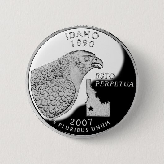 Faux Idaho State Quarter Ronde Button 5,7 Cm (Voorkant)
