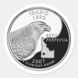 Faux Idaho State Quarter Ronde Sticker