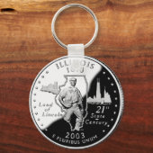 Faux Illinois State Quarter Sleutelhanger (Voorkant)