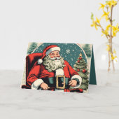 Faux  illustratie Santa Claus GC02 Kaart (Gele Bloem)