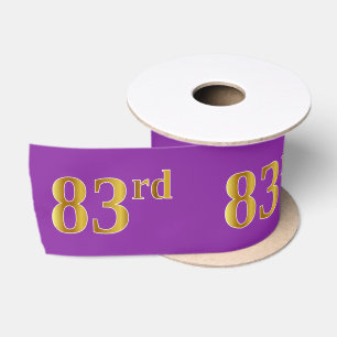 Faux/Imitatie Gold "83e" Evenementnummer (Paarse) Satijnen Lint