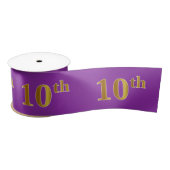 Faux/Imitation Gold "10th" Event Number (Paars) Satijnen Lint (Spoel)