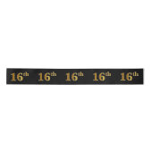 Faux/Imitation Gold "16th" Event Number (zwart) Satijnen Lint (Voorkant)