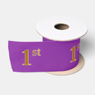 Faux/Imitation Gold "1st" Event Number (Paars) Satijnen Lint
