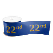 Faux/Imitation Gold "22nd"-gebeurtenisnummer (blau Satijnen Lint (Spoel)
