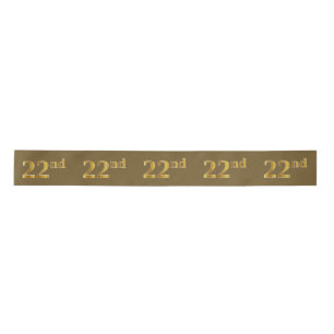 Faux/Imitation Gold "22nd"-gebeurtenisnummer (brui Satijnen Lint