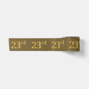 Faux/Imitation Gold "23rd" Event Number (bruin) Satijnen Lint