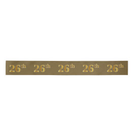 Faux/Imitation Gold "26th" Event Number (bruin) Satijnen Lint
