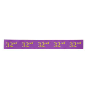 Faux/Imitation Gold "32nd"-gebeurtenisnummer (Paar Satijnen Lint
