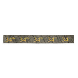 Faux/Imitation Gold "34th" Event Number (Rustic) Satijnen Lint