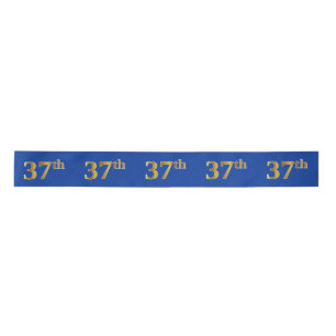 Faux/Imitation Gold "37th" Event Number (Blue) Satijnen Lint
