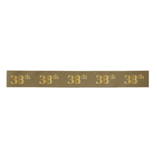 Faux/Imitation Gold "38th" Event Number (bruin) Satijnen Lint