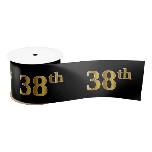 Faux/Imitation Gold "38th" Event Number (zwart) Satijnen Lint (Spoel)
