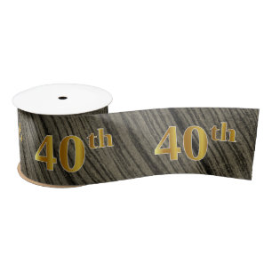 Faux/Imitation Gold "40th"-gebeurtenissennummer (b Satijnen Lint