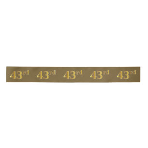 Faux/Imitation Gold "43rd" Event Number (bruin) Satijnen Lint