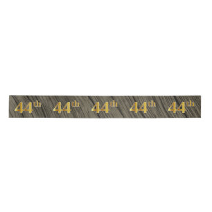 Faux/Imitation Gold "44th" Event Number (Rustic) Satijnen Lint