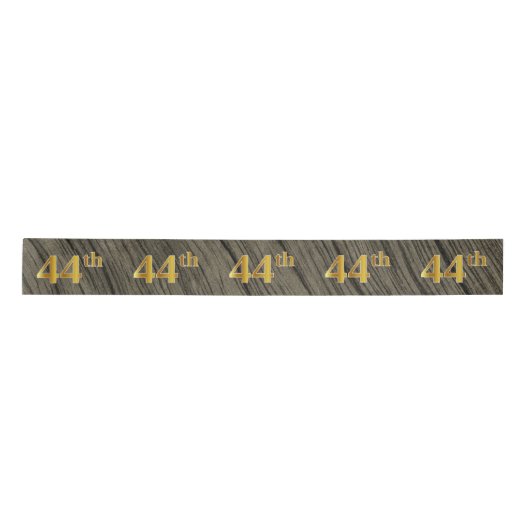 Faux/Imitation Gold "44th" Event Number (Rustic) Satijnen Lint (Voorkant)