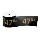 Faux/Imitation Gold "47th" Event Number (zwart) Satijnen Lint (Spoel)