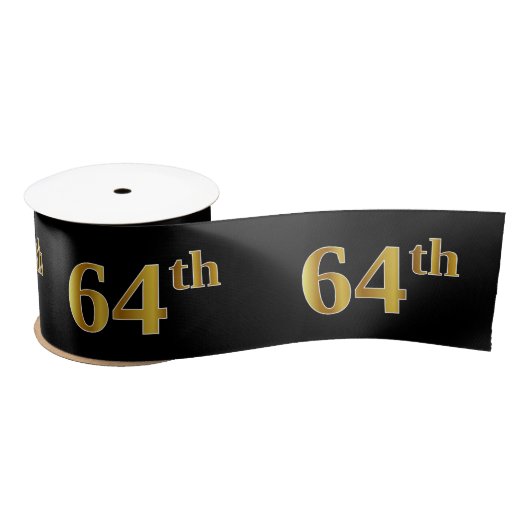 Faux/Imitation Gold "64th" Event Number (zwart) Satijnen Lint (Spoel)