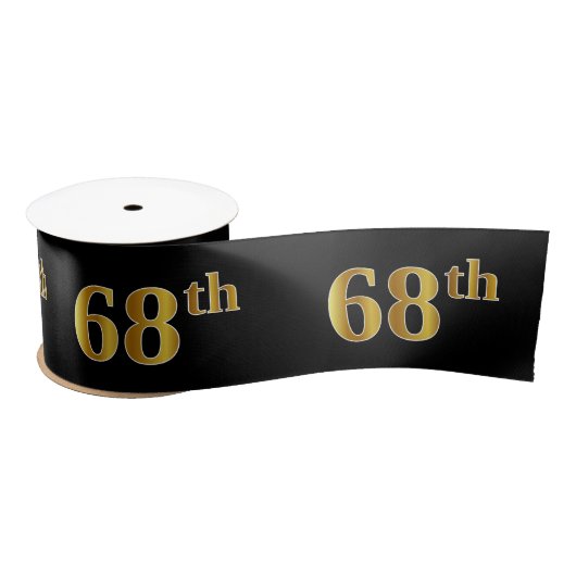 Faux/Imitation Gold "68th" Event Number (zwart) Satijnen Lint (Spoel)