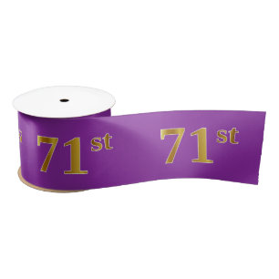 Faux/Imitation Gold "71st" Event Number (Paars) Satijnen Lint
