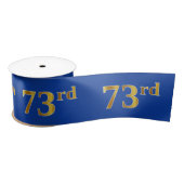 Faux/Imitation Gold "73rd" Event Number (Blue) Satijnen Lint (Spoel)
