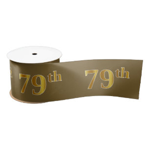 Faux/Imitation Gold "79th" Event Number (bruin) Satijnen Lint