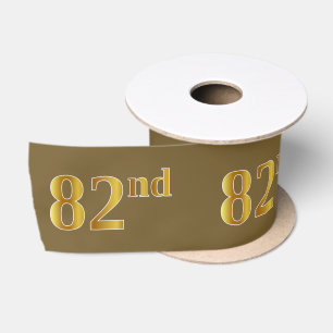 Faux/Imitation Gold "82nd"-gebeurtenisnummer (brui Satijnen Lint